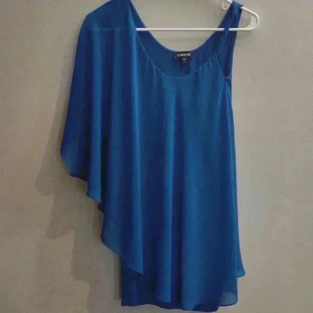 Bebe Malina one shoulder dress blue size‎ xxsmall